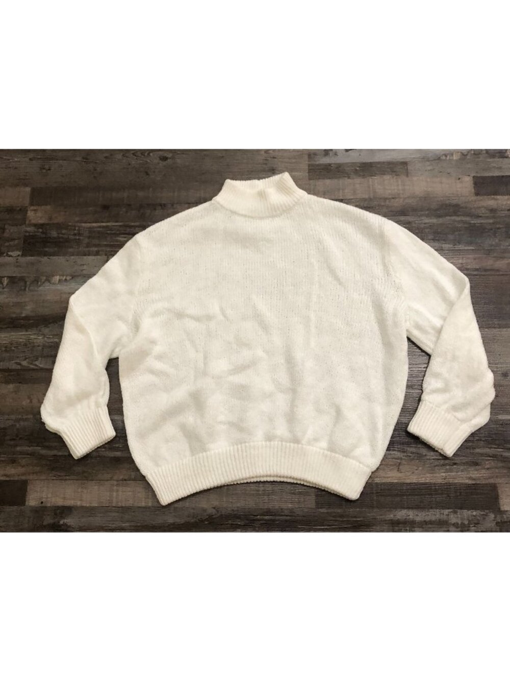 Aerie Mock Neck Sweater Womens XL White Long Sleeve Knit